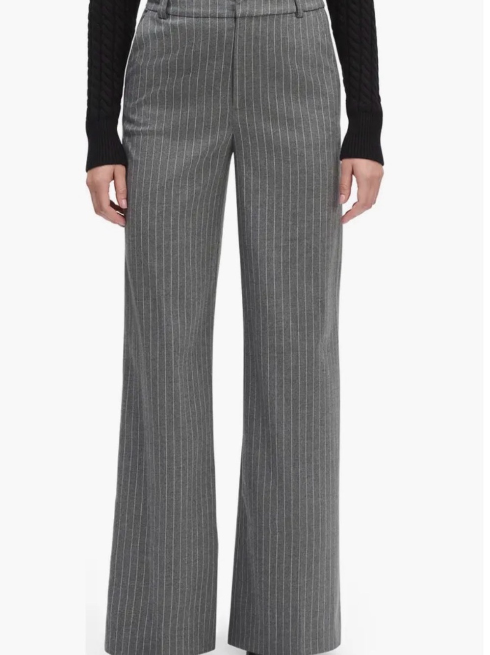 NWT!! Favorite Daughter Gray Pinstripe Wide-Leg Trousers